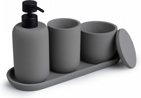 Lifa-Living Set Accesorii Baie Plastic Gri 4buc