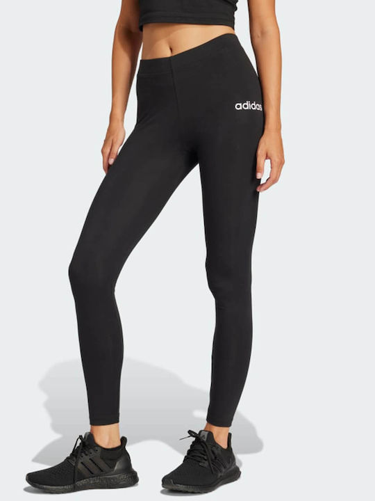 adidas Essentials Linear Cotton Frauen Lang Leggings Hochgeschnitten Black