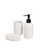 Ceramic Bathroom Accessory Set White