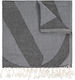 Diesel Beach Towel Cotton Gray with Fringes 180x180cm.