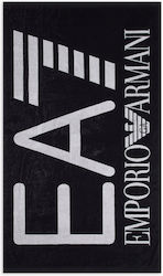 Emporio Armani Πετσέτα Θαλάσσης Βαμβακερή Μαύρη Emporio Armani Πετσέτα Θαλάσσης Βαμβακερή Μαύρη