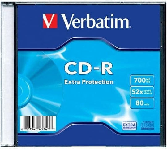 Verbatim Εγγράψιμο CD-R 52x 700MB Cake Box 1τμχ