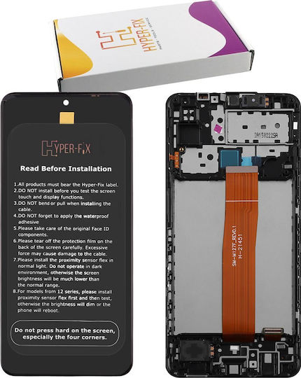 Hyper Fix Οθόνη με Μηχανισμό Αφής και Πλαίσιο για Samsung M12 M127 (Μαύρο)