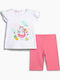 Kinder-Set mit Leggings Sommer 2Stück White, Barbie Pink