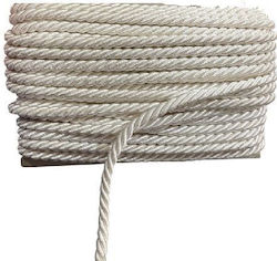 Șnur Decorativ Satinat din Nylon Răsucit 10mm Alb