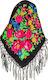 Palatino Kopftuch Schwarze Blume Accessoire tra...