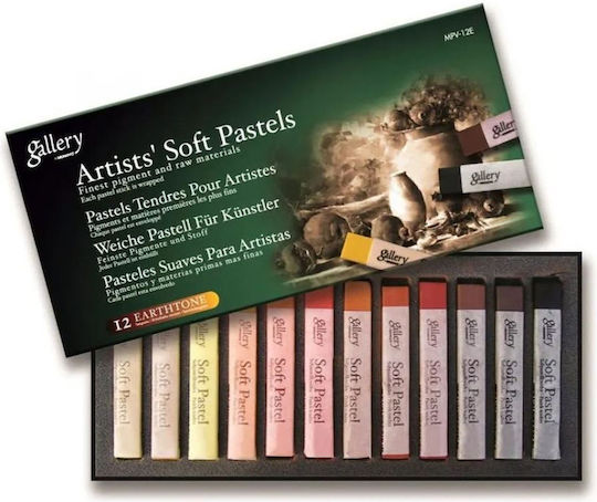 Mungyo Gallery 12 Artists Soft Pastels Carres 70x10mm Earthtones