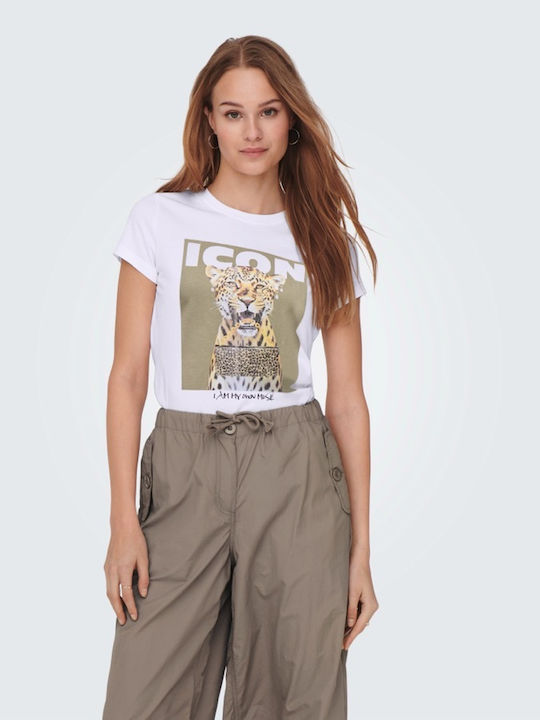 Life Women's T-shirt Animal Print White