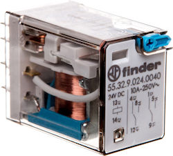 Finder Industrial Relay Power 2 contacts 24V 55.32.9.024.0040 Finder Industrial Relay Power 2 contacts 24V 55.32.9.024.0040