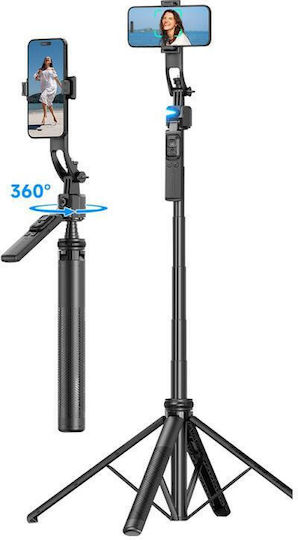 Devia ES086 C17 AI Face Tracking Selfie Stick Trepied Pentru Telefon Mobil Bluetooth Negru
