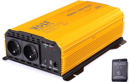 Volt Polska Sinus Inverter Αυτοκινήτου 1000W για Μετατροπή 24V DC σε 230V AC