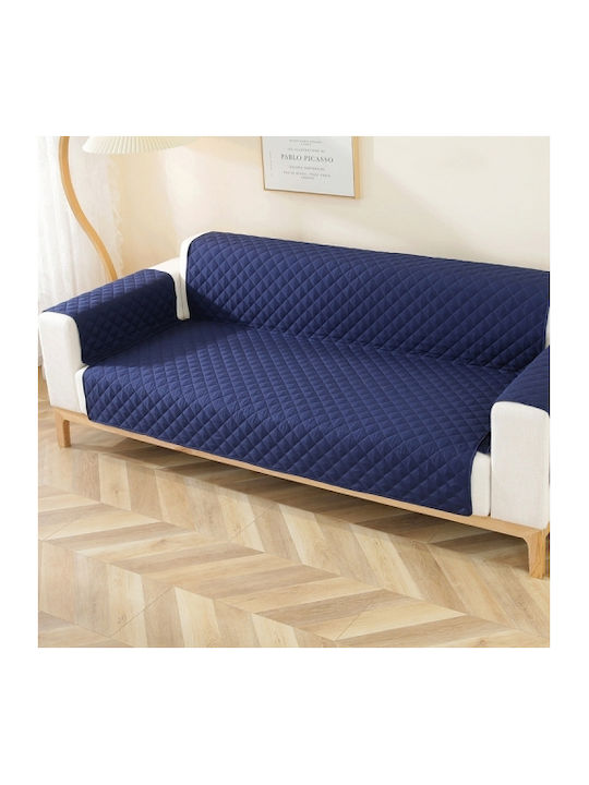 Diamant-Sofabezug Wasserdichter Haustierkissen Wendegröße 190x196cm Marineblau