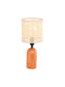 Freebox Holz Tischlampe mit Beige Schirm und Basis