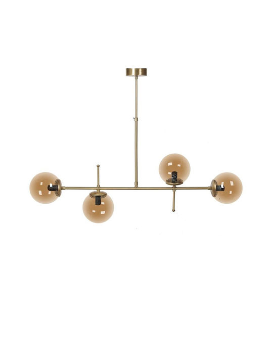Fylliana Pendant Light Bronze Rail for 4 Bulbs E27 100x15x60cm
