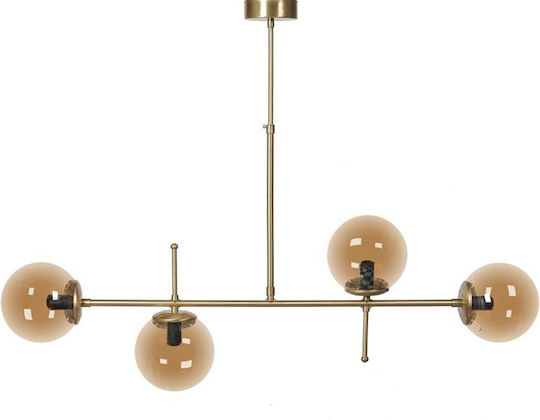 Fylliana Pendant Light Bronze Rail for 4 Bulbs E27 100x15x60cm