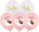 Σετ 6 Μπαλόνια Baby Shower Αρκουδάκια Latex Ροζ "baby Girl" 30εκ. (Διάφορα Σχέδια)