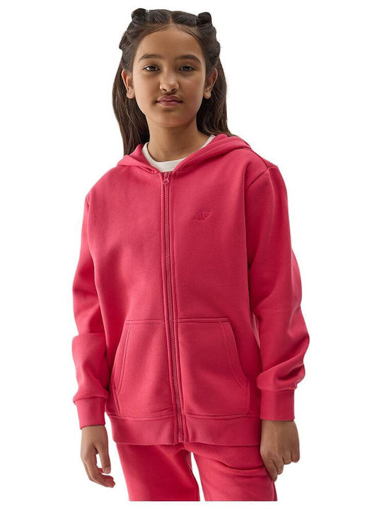 4F Kids Cardigan Cotton with Hood Pink