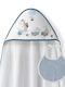 Interbaby Βρεφική Κάπα-Μπουρνούζι με Κουκούλα White/petrol 100x100εκ.