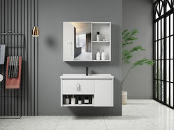 Polihome Blat cu Lavoar & Oglindă L60xW47xH45cm...