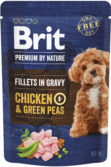 Brit Premium By Υγρή Τροφή Σκύλων σε Φακελάκι με Κοτόπουλο και Κρέας 85gr