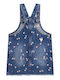 Kinderkleid Ärmellos Denim Blau