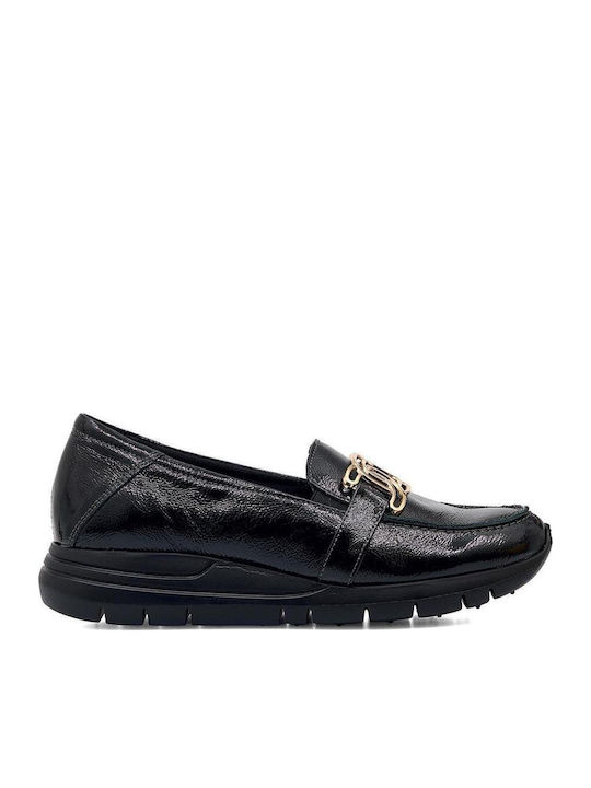 Softies Δερμάτινα Γυναικεία Loafers Black Loust...