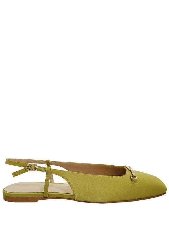 Twinset Satin Damen Ballerinas Slingback in Grün Farbe Twinset Satin Damen Ballerinas Slingback in Grün Farbe