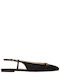Satin Slingback Ballerinas Black