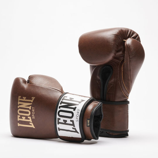 Leone 1947 Boxing Gloves Leather for Match Brown
