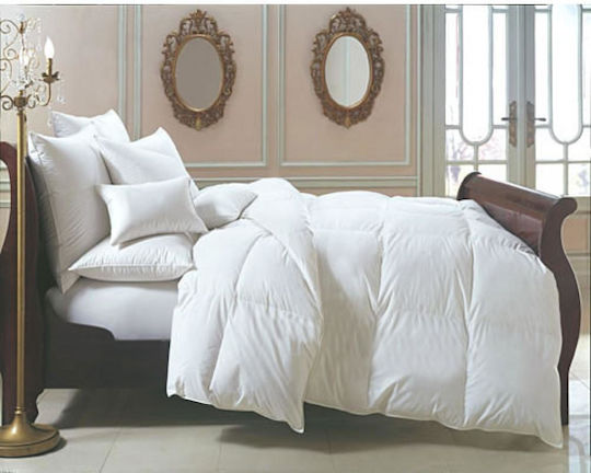 Lino Home Single Quilt with Microfiber Filling 160x220 cm Trapunta White 350 GSM 11.5 tog