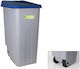 Denox Plastic Coș de gunoi Reciclare Coșuri de gunoi cu roți 110lt Albastru