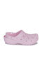 Crocs Classic Floral Γυναικεία Σαμπό Ροζ
