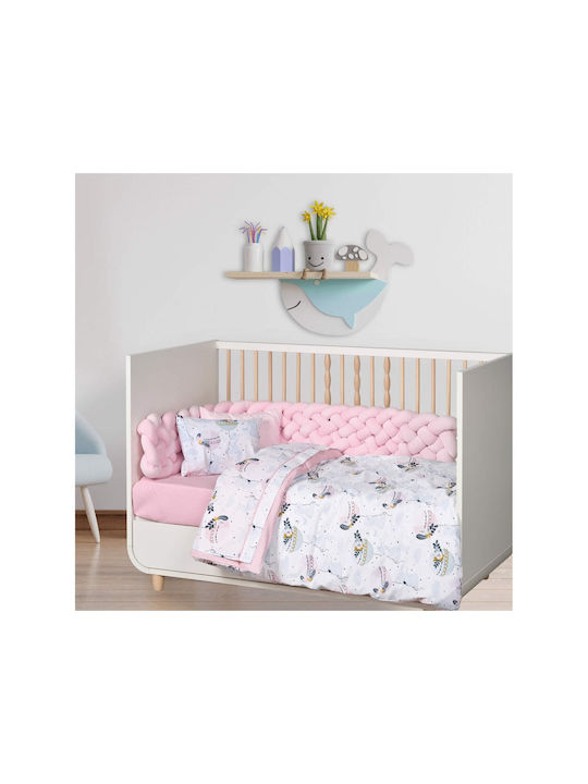 Das Home Σετ Βρεφικά Σεντόνια Κούνιας Βαμβακερά Fun 4915 Light Blue, Mint, Pink 130x170εκ. 3τμχ