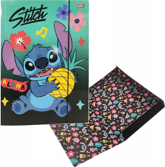 A4 Stitch Mint Aloha Folder Elastic Unipap Majewski