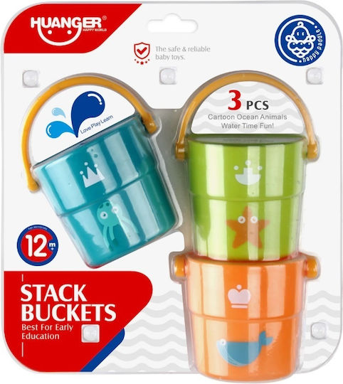 Set de joacă 3 găleți copii 1 an+ apă sau nisip plastic multicolor