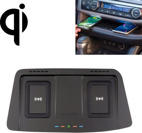 Car Mobile Mount with Adjustable Hooks and Wireless Charging Black