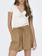 Life Women's Blouse Cotton Short Sleeve with V Neckline Cloud Dancer White