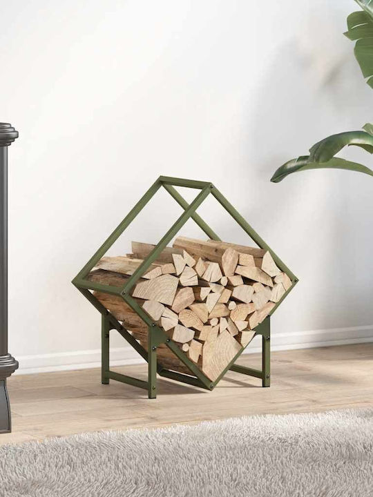 vidaXL Inox Ράφι Αποθήκευσης Ξύλων 50x25x50cm Πράσινο
