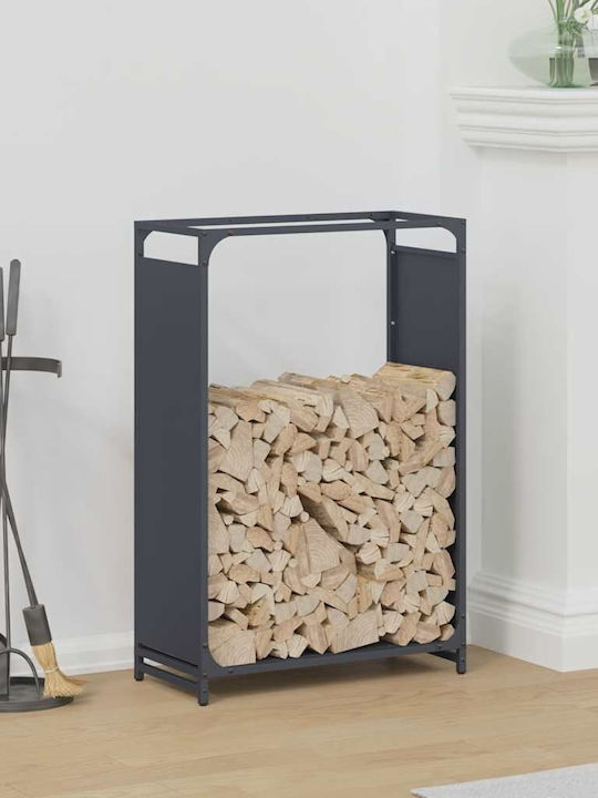 vidaXL Inox Ράφι Αποθήκευσης Ξύλων 60x28x90cm Γκρι