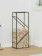 vidaXL Firewood Inox Shelf Wood Storage 40x25x100cm Green