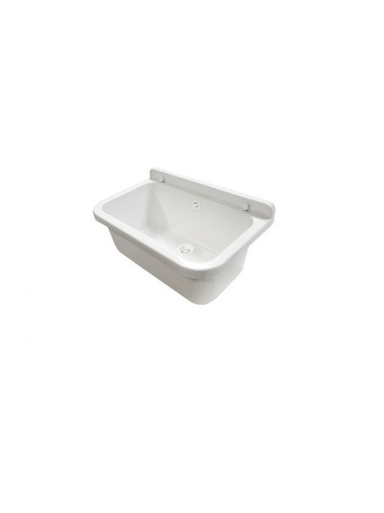 Hydroland Drop-In Chiuvetă din Granit Sintetic L55xW34cm Alb