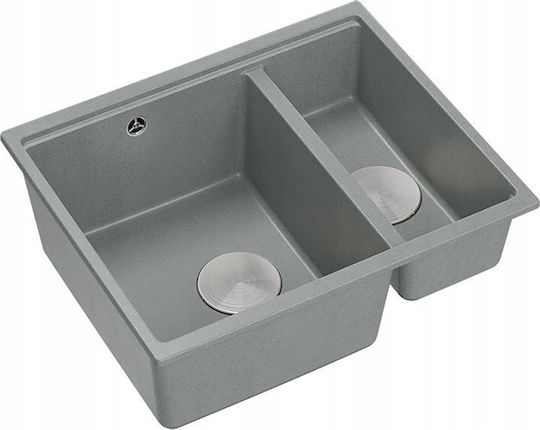 GraniteQ Logan Drop-In Inox 56x46cm Silver