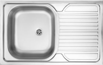 Deante Tango Drop-In Küchenspüle Rechts Inox Satiniert M80xP50cm Silber