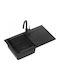 GraniteQ Drop-In Chiuvetă Inox L77xW44cm Negru