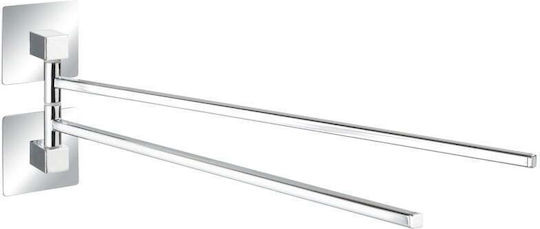 Wenko Schiene Badezimmer Doppel Wandmontage Saugnapf ​40x14.5cm Silber