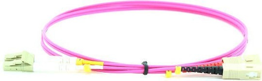 Microconnect Cablu de fibră optică LC/UPC-SC/UPC 0.5m Roz 1buc