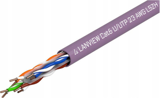 Lanview U/UTP Cat.6 (Gigabit) Καλώδιο Δικτύου Ethernet 305m Μωβ