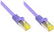 Alcasa S/FTP Cat.7 (10Gbps) Καλώδιο Δικτύου Ethernet 1m Μωβ
