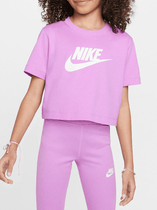 Nike Kids' Crop Top Short Sleeve Purple FUTURA
