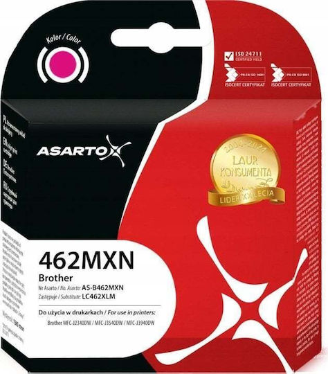 Asarto Συμβατό Μελάνι Εκτυπωτή InkJet Brother LC462XLM Ματζέντα 1τμχ